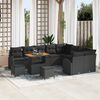 vidaXL Tuin Sofa Set met kussen met opslag met kussen 12 pcs Zwart