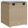 vidaXL Tuinkrukken met kussens 2 st 40x40x43 cm poly rattan beige