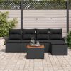 vidaXL Tuinbankenset met opslag 6 pcs Zwart poly rattan