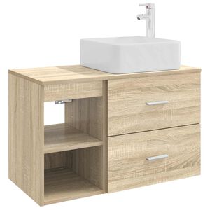 vidaXL Badkamermeubelset 2 pcs Sonoma Eiken Bewerkt hout