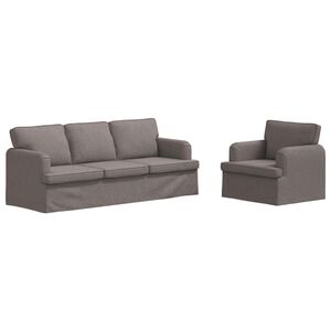 vidaXL Bankstel 2 st Taupe Stof
