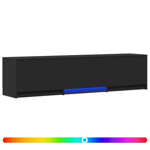 vidaXL TV-kast met LED 165 x 34 x 40 cm Zwart Geconstrueerd hout