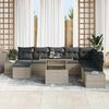 vidaXL Tuin Sofa Set met opslag 9 pcs Lichtgrijs Poly riet
