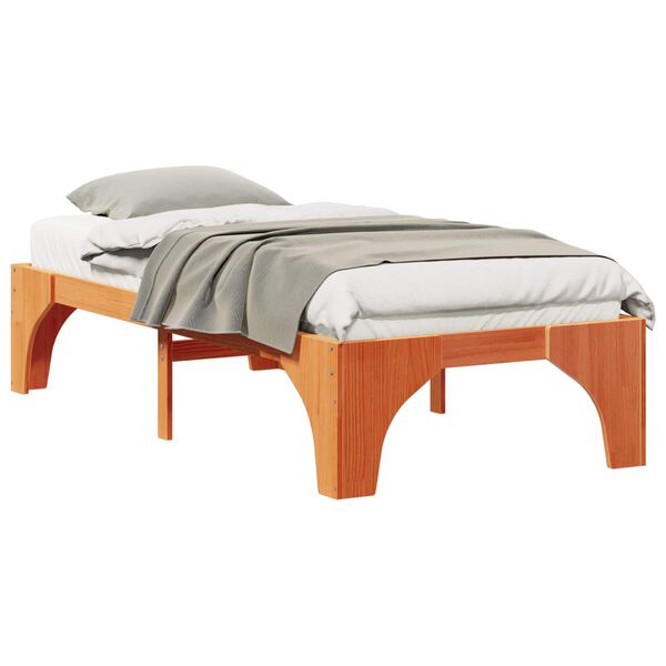 vidaXL Bedframe Bruin 90 x 190 cm Massief grenenhout