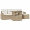 vidaXL Tuin Sofa Set 6 st Beige poly rattan