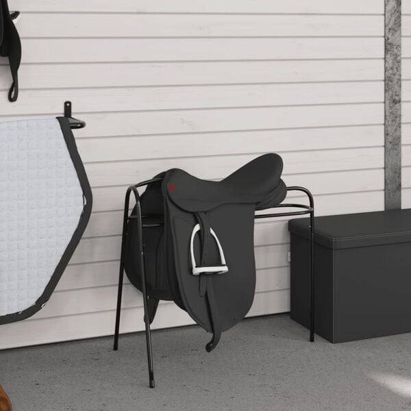 vidaXL Zadelrek op 3 poten vrijstaand ijzer zwart