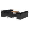 vidaXL Tuinbankenset 11 st Zwart poly rattan