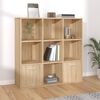 vidaXL Boekenkast 98x30x98 cm bewerkt hout sonoma eikenkleurig