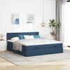 vidaXL Ottoman bed met matrassen 200x200cm stof blauw