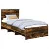 vidaXL Bedframe met hoofdeinde Gerookt eiken 90 x 200 cm Bewerkt hout