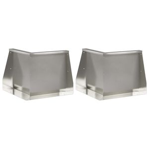 vidaXL Keerwand 2 st 50 x 50 x 40 cm Roestvrij staal zilver