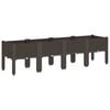 vidaXL Plantenbak met poten 160x40x42 cm polypropeen bruin