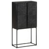 vidaXL Dressoir 60x30x120 cm massief acacia- en mangohout zwart