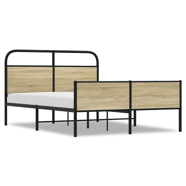 vidaXL Bedframe zonder matras bewerkt hout sonoma eikenkleur 120x190cm