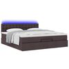 vidaXL Ottoman bed met matras en LED's 160x200cm stof donkerbruin