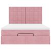 vidaXL Ottoman bed met matrassen en LED's 140x190cm fluweel roze