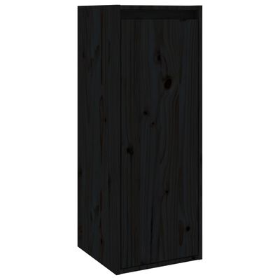 vidaXL Wandkast 30x30x80 cm massief grenenhout zwart