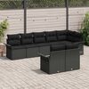vidaXL Tuin Sofa Set met kussen 8 pcs Zwart poly rattan