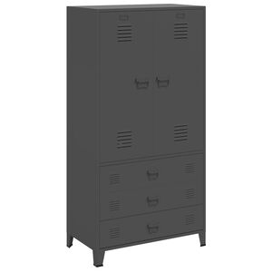 vidaXL Kledingkast industrieel 90x50x180 cm metaal antracietkleurig