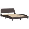 vidaXL Bed met matras "Hvar" stof donkerbruin 140x190 cm