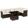 vidaXL 7-delige Loungeset met kussens poly rattan bruin
