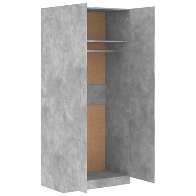 vidaXL Kledingkast 90x52x200 cm bewerkt hout betongrijs