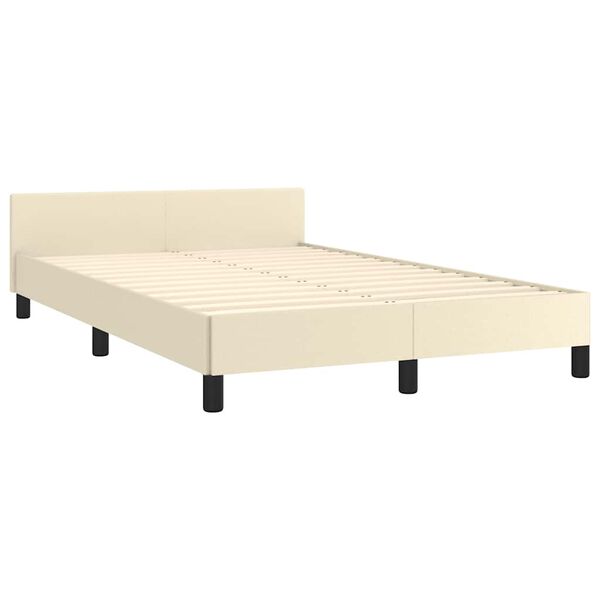 vidaXL Bedframe met hoofdeinde zonder matras 120x200 cm cr&egrave;mekleurig