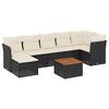 vidaXL 8-delige Loungeset met kussens poly rattan zwart