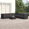 vidaXL 7-delige Loungeset met kussens poly rattan zwart