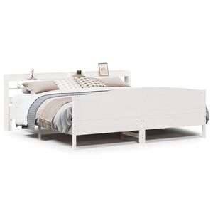 vidaXL Bedframe zonder matras massief grenenhout wit 200x200 cm