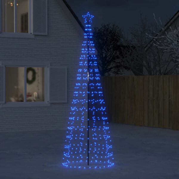 vidaXL LED-kerstboom met spikes 570 LEDs 300 cm blauw