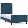 vidaXL Bedframe zonder matras 100x200 cm fluweel donkerblauw