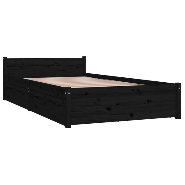vidaXL Bedframe met lades zwart 90x200 cm