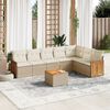 vidaXL 8-delige Loungeset met kussens poly rattan beige