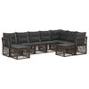 vidaXL Tuinbankenset 9 pcs Grijs poly rattan