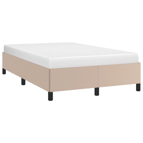 vidaXL Bedframe zonder matras 120x190 cm kunstleer cappuccinokleurig