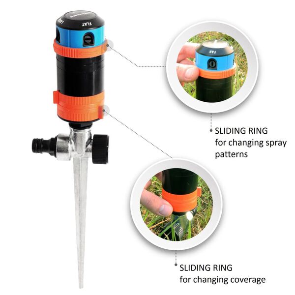 GR&Uuml;NTEK Cirkelsproeier met 4 patronen 452 m&sup2;