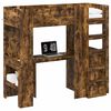 vidaXL Loft Bedframe met Bureau Gerookt eiken 75 x 190 cm Bewerkt hout