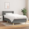 vidaXL Boxspring met matras stof donkergrijs 90x190 cm