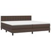 vidaXL Boxspring met matras en LED kunstleer bruin 200x200 cm