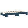 vidaXL Slaapbank met onderschuifbed en lades 100x200 cm fluweel blauw