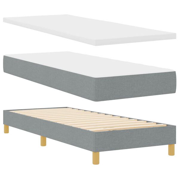 vidaXL Boxspringbed met matras Lichtgrijs 80 x 200 cm Stof