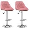vidaXL Barkrukken 2 st fluweel roze