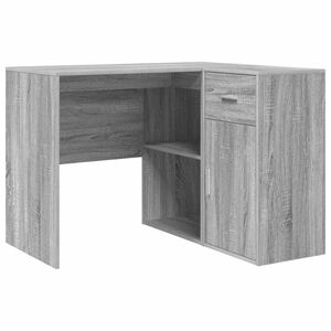vidaXL Hoekbureau met lade met plank Grijs Sonoma 102 x 88 x 75 cm