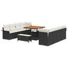 vidaXL Tuinbankenset 11 st Zwart poly rattan