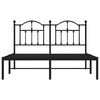 vidaXL Bedframe met hoofdbord metaal zwart 135x190 cm