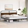vidaXL Bedframe zonder matras metaal gerookt eikenkleurig 183x213 cm