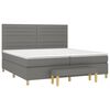 vidaXL Boxspring met matras stof donkergrijs 200x200 cm