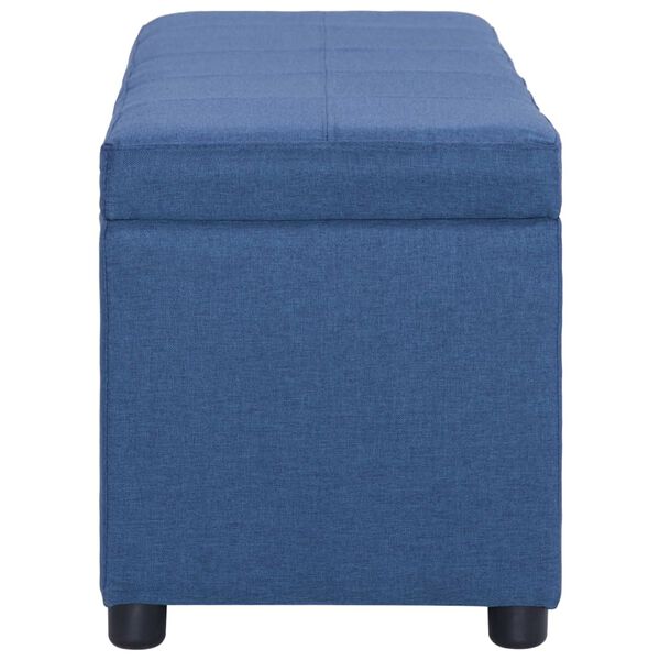vidaXL Bankje met opbergvak 116 cm polyester blauw