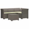 vidaXL 4-Persoons Tuinbank met Kussens Rieten Look PP Lichtgrijs